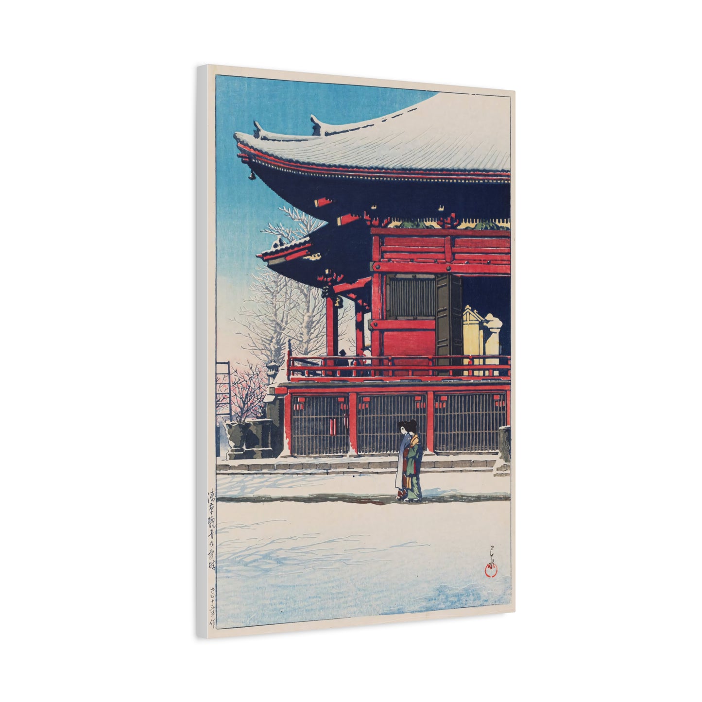 Clearing Sky after Snow / Kannon Temple Asakusa - Kawase Hasui