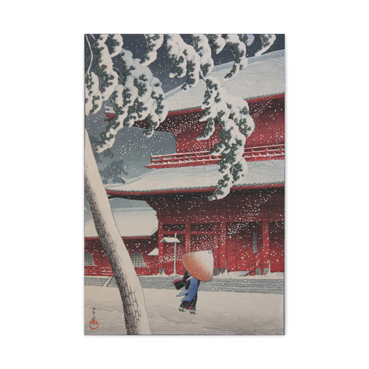Zojo Temple at Shiba in Snow - Kawase Hasui